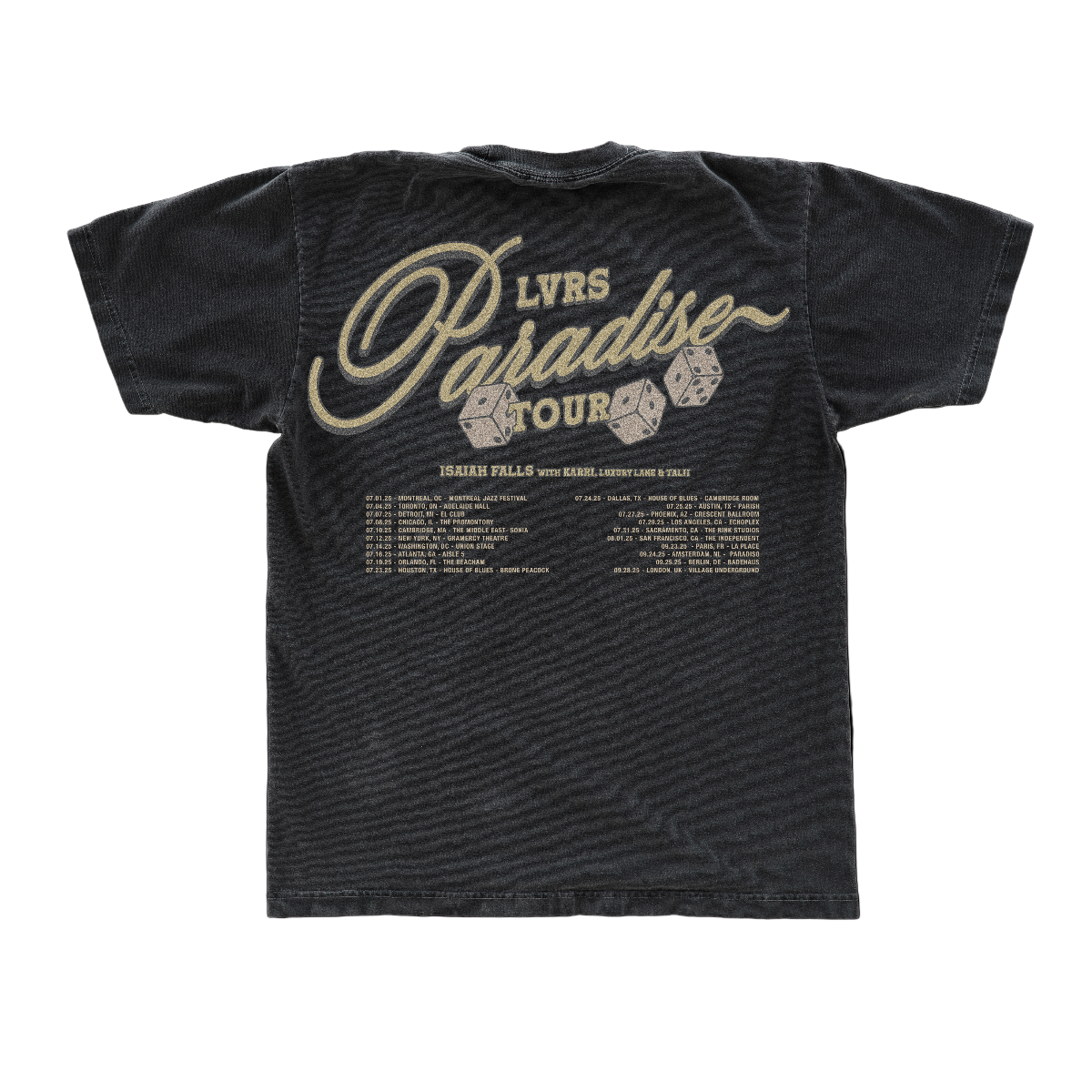 Isaiah Falls: LVRS Paradise Tour - Tee (Black)