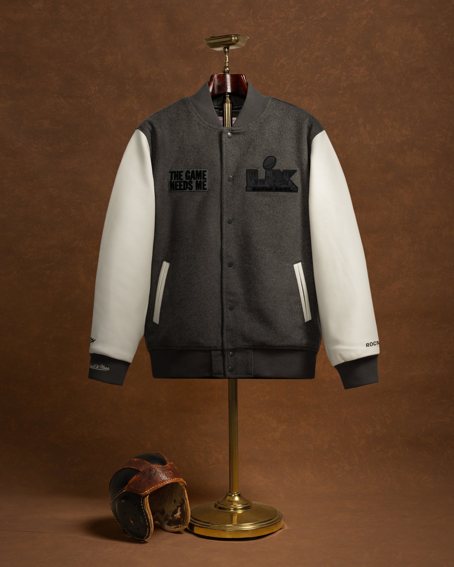 Roc Nation x Paper Planes x NFL x Mitchell & Ness Varsity Jacket