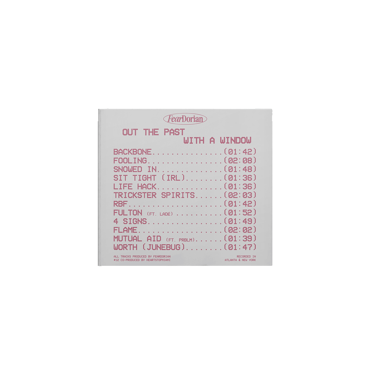 FearDorian - Out The Past with a Window CD
