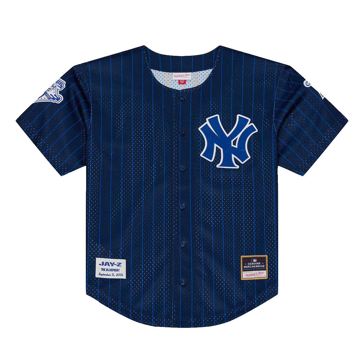 Official image for Roc Nation x Mitchell & Ness Jay-Z Blueprint Yankees mesh jersey